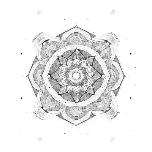 Galaxy Mandala With Intricate Geometric Patterns