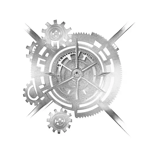 A Dynamic Flash Symbol Surrounded By Gears And Clockwork