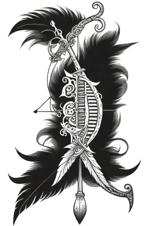 Sagittarius Bow Music Feather