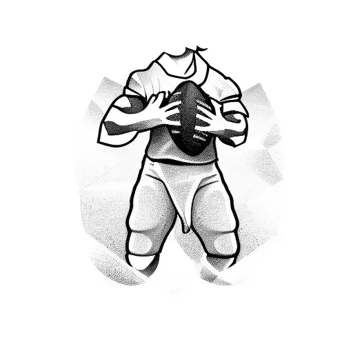 A Football Player Conquering A Mountain Peak