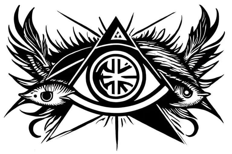 Triangle And Inside Eye With Pisces Sign Inter Milan Logo