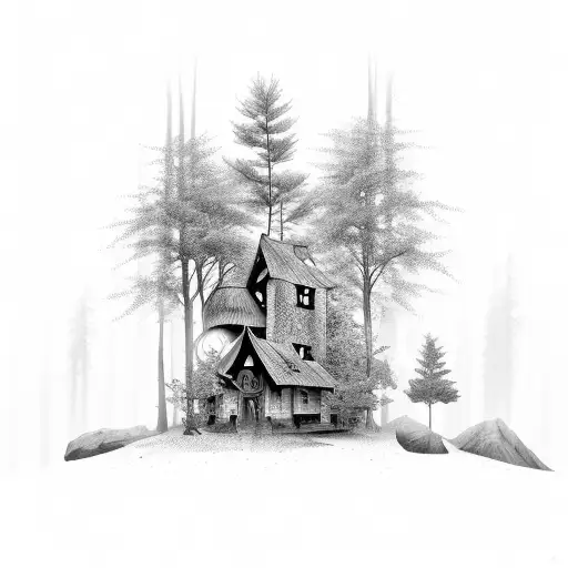 Dark Forest With House