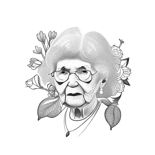 A Portrait Of Your Grandmother Surrounded By Her Favorite Flowers