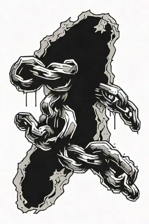 A Striking Tattoo Of A Broken Chain Symbolizing Liberation From Fear And Overcoming Obstacles
