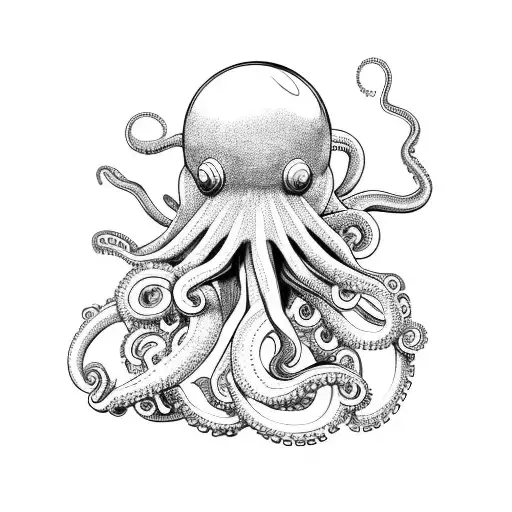 Mechanical Octopus Holding A Bowling Ball