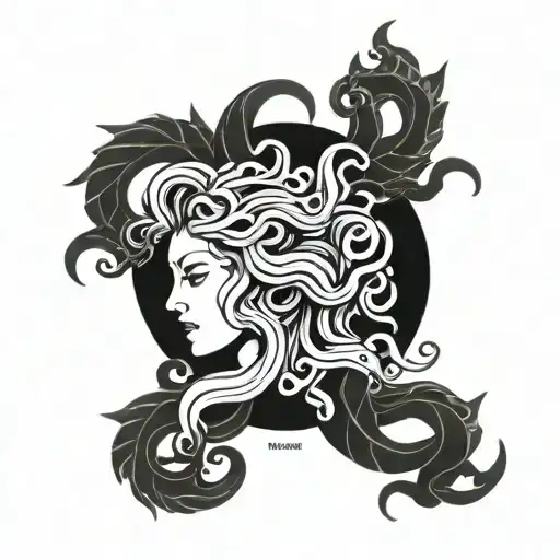 A Modern Interpretation Of Medusa Intertwined With Traditional Japanese Tattoo Elements