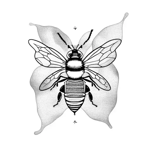 Honey Bee With Flowers