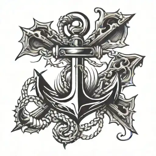 Anchor And A Crusifix Shaped Scare