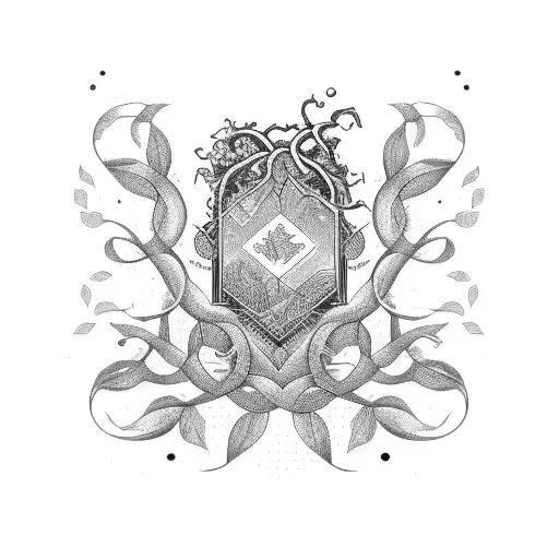 Virgo Sign And Aires Sign Put Together With Vines Sprouting