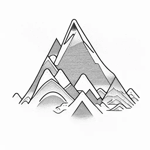 Mountain Peaks Forming A Wave