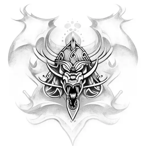 Vikingo Guerreando Con Un Dragon