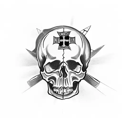 Skull With Cross And Rosary