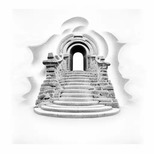 Gate To Heaven With Stone Stairs