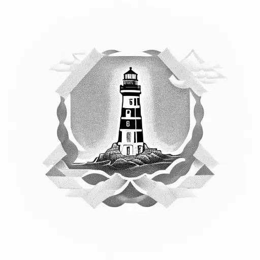 A Poker Chip With The Image Of A Lighthouse On It