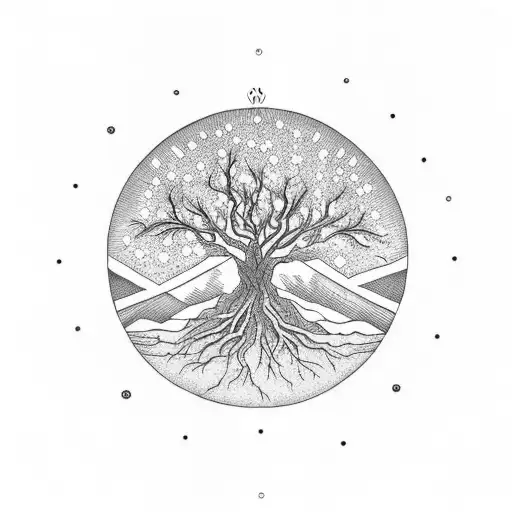 Tree Of Life With Northern Lights