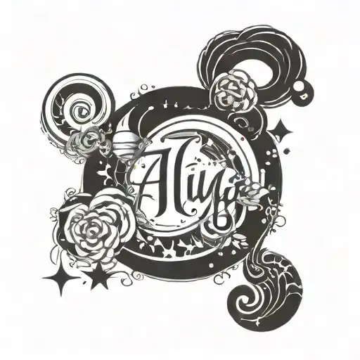 Name Alya With Space Surrounded