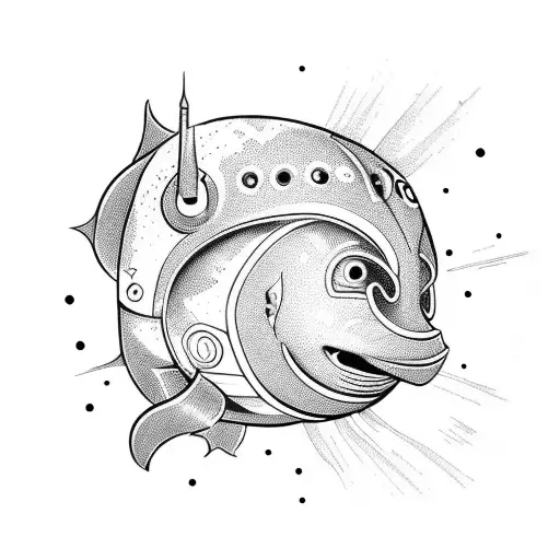 Space Fish With An Helmet