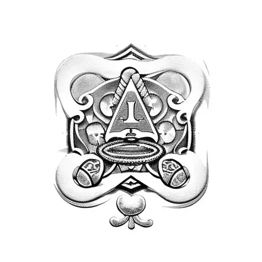 An Ace Of Clubs And Four Leaf Clover Design Incorporating Elements Of Steampunk In A Blackwork Style