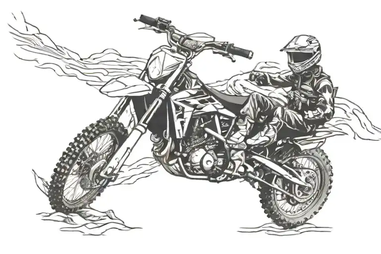 Create A Tattoo That Symbolizes The Thrill Of Riding Dirt Bikes With Friends