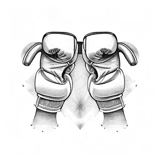 Roman Numeral Birthday With Boxing Gloves Next To The Birthday On The Left Arm