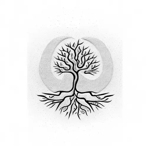 Tree With Initials In The Roots