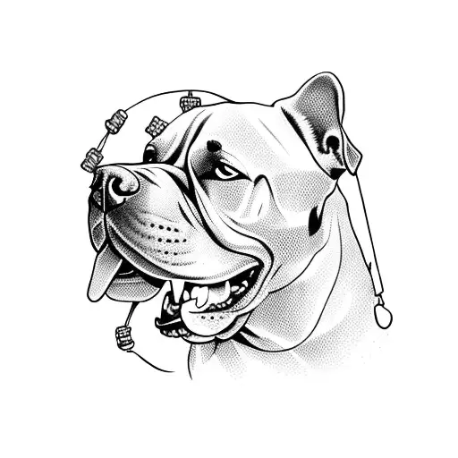 Max's Silhouette With A Leash Wrapped Around A Dog Bone