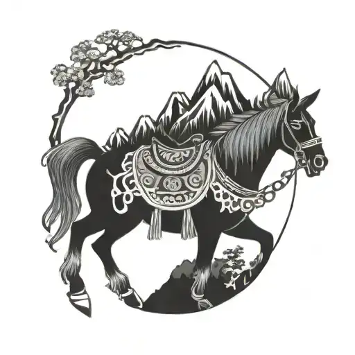 Japanese Banjo Horse Mountains