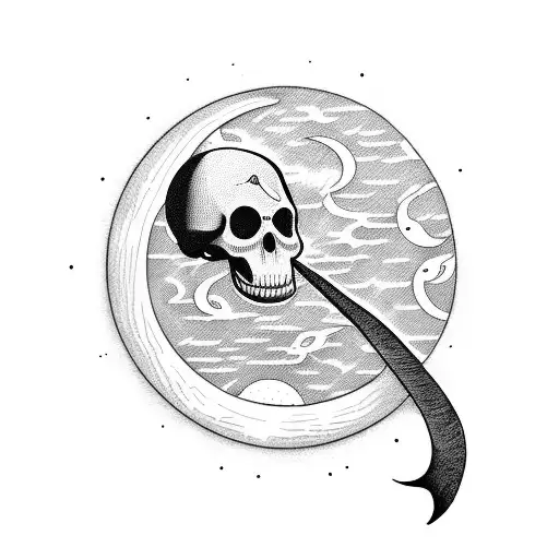 Moon With Grim Reaper's Scythe