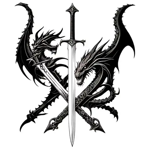 Buster Sword Crossed With Dragon Slayer Sword