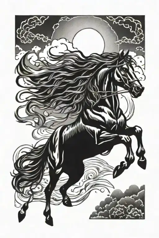 Thunder Coming From A Horse With Sun Shining