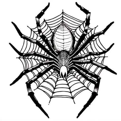 Spider With Big Web Knee Cap