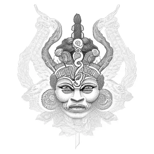 Ixchel Mayan God Of Medicine Surrounded By Intricate Botanical Elements