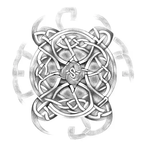 Celtic Knotwork Intertwined With Gears
