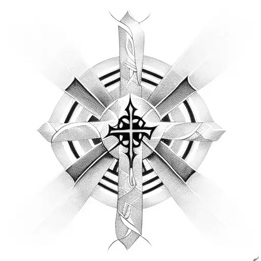 Christian Cross With Ribbon