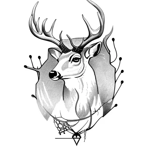 A Majestic Deer With Antlers Made Of Electrical Wires And Bolts