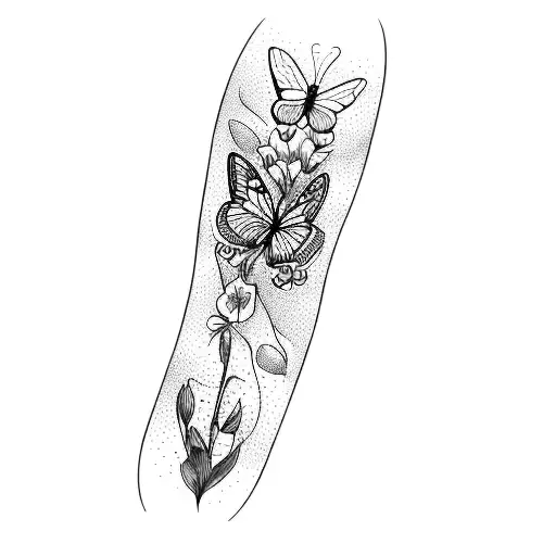 Water Lillie's And Butterflies