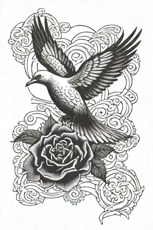 Memorial With Dove Flying