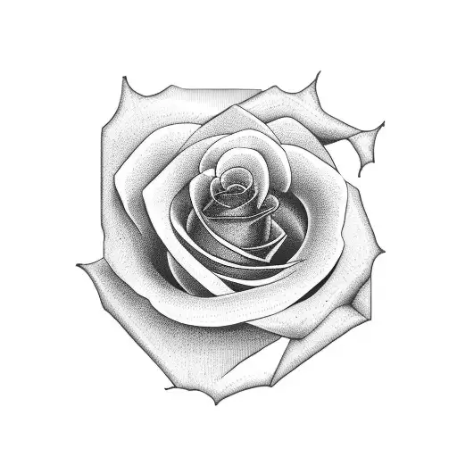 Minimalista Black Rose With Red Details