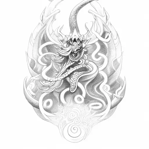 A Mythical Creature From Norse Mythology Surrounded By Swirling Smoke And Runes