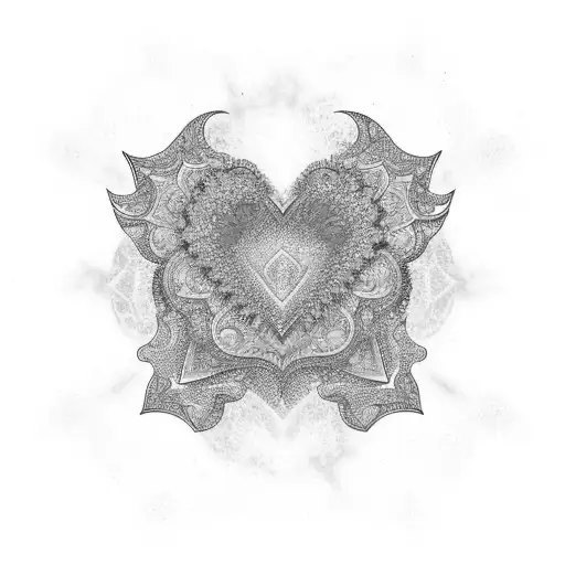 A Psychedelic Heart With Intricate Patterns And Vibrant Colors