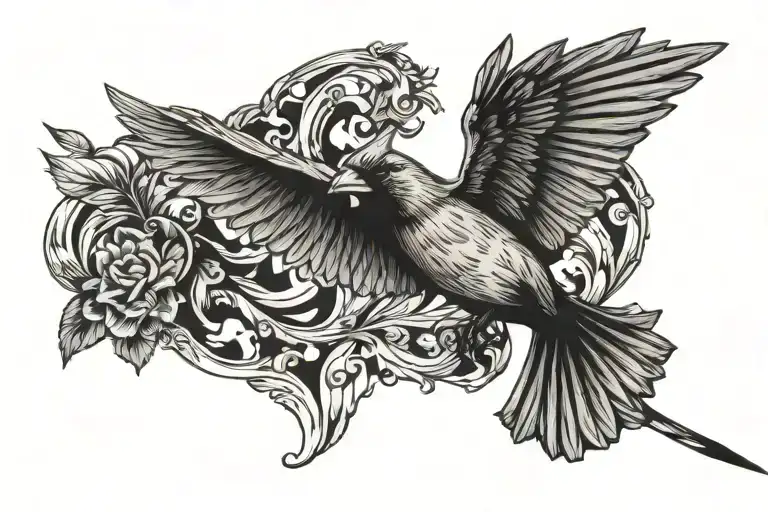 Cardinal Turning Into Plane Flying