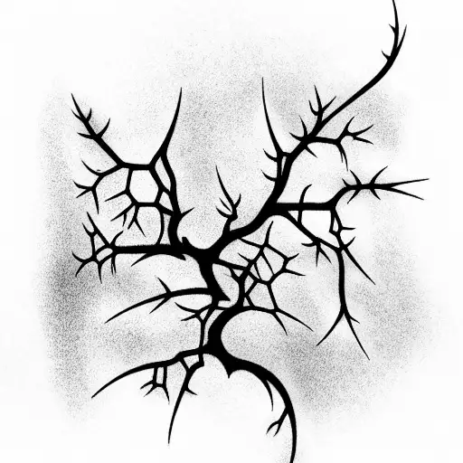 Dark Gothic Chains Of Acacia And Blackthorn And Spikes On The Forearm