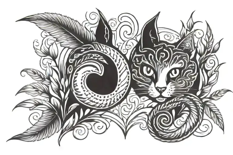 2 Cat Tails Forming A Heart