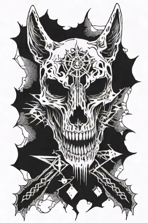 Wolf Skull Symmetrically Open Around A Single Ice Crystal With Teeth Clamping Down On The Crystal