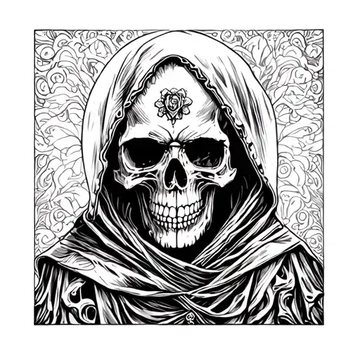 Skull With A Cloak That Makes You Shush