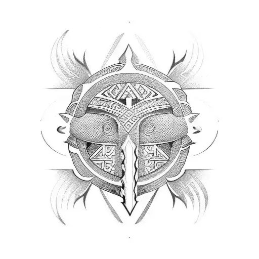 Polynesian Tribal Design With Fish Motifs