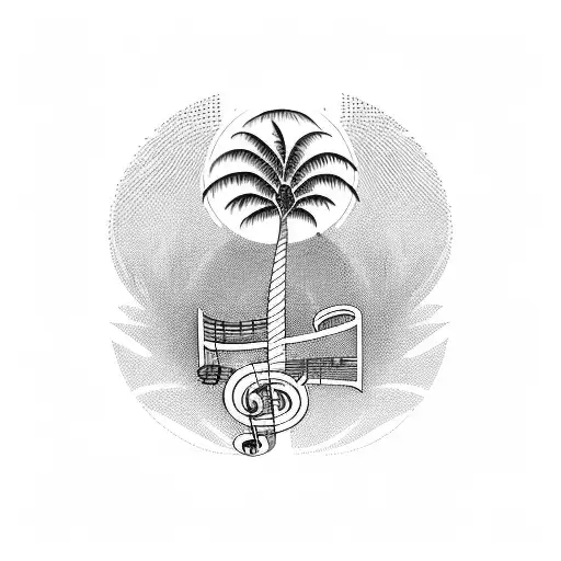 A Palm Tree Made Of Musical Notes