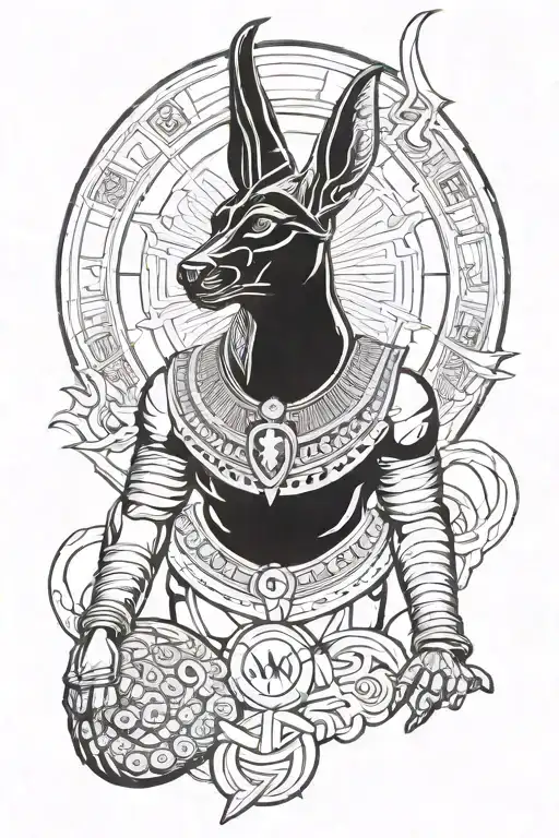 Anubis Egiptian God Symbol In Alchemy Eight Endless