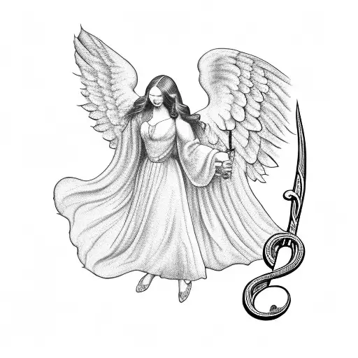 Angel Holding A Treble Clef