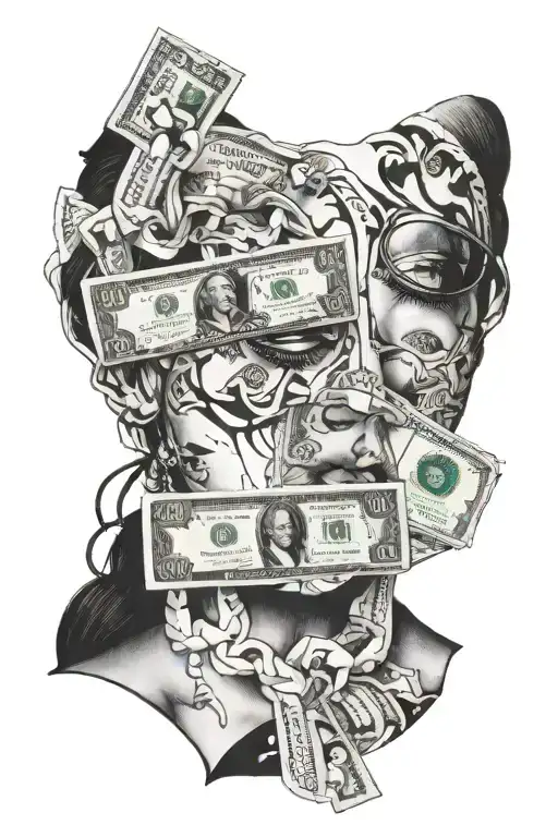 Female With 100 Dollar Bill Covering Her Eyes